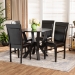 Baxton Studio Nada Modern and Contemporary Dark Brown Faux Leather Upholstered and Dark Brown Finished Wood 5-Piece Dining Set - Nada-Dark Brown-5PC Dining Set