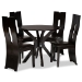 Baxton Studio Cian Modern and Contemporary Dark Brown Faux Leather Upholstered and Dark Brown Finished Wood 5-Piece Dining Set