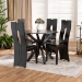 Baxton Studio Cian Modern and Contemporary Dark Brown Faux Leather Upholstered and Dark Brown Finished Wood 5-Piece Dining Set - Cian-Dark Brown-5PC Dining Set