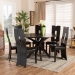 Baxton Studio Kenyon Modern and Contemporary Dark Brown Faux Leather Upholstered and Dark Brown Finished Wood 7-Piece Dining Set - Kenyon-Dark Brown-7PC Dining Set