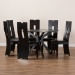 Baxton Studio Kenyon Modern and Contemporary Dark Brown Faux Leather Upholstered and Dark Brown Finished Wood 7-Piece Dining Set - Kenyon-Dark Brown-7PC Dining Set
