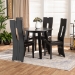 Baxton Studio Torin Modern and Contemporary Dark Brown Faux Leather Upholstered and Dark Brown Finished Wood 5-Piece Dining Set - Torin-Dark Brown-5PC Dining Set