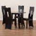 Baxton Studio Torin Modern and Contemporary Dark Brown Faux Leather Upholstered and Dark Brown Finished Wood 5-Piece Dining Set - Torin-Dark Brown-5PC Dining Set