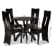 Baxton Studio Ronda Modern and Contemporary Dark Brown Faux Leather Upholstered and Dark Brown Finished Wood 5-Piece Dining Set - Ronda-Dark Brown-5PC Dining Set