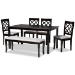 Baxton Studio Andor Modern and Contemporary Grey Fabric Upholstered and Dark Brown Finished Wood 6-Piece Dining Set