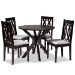 Baxton Studio Callie Modern and Contemporary Grey Fabric Upholstered and Dark Brown Finished Wood 5-Piece Dining Set