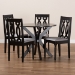 Baxton Studio Callie Modern and Contemporary Grey Fabric Upholstered and Dark Brown Finished Wood 5-Piece Dining Set - Callie-Grey/Dark Brown-5PC Dining Set