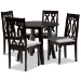 Baxton Studio Imogen Modern and Contemporary Grey Fabric Upholstered and Dark Brown Finished Wood 5-Piece Dining Set