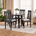 Baxton Studio Imogen Modern and Contemporary Grey Fabric Upholstered and Dark Brown Finished Wood 5-Piece Dining Set - Imogen-Grey/Dark Brown-5PC Dining Set