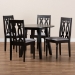 Baxton Studio Imogen Modern and Contemporary Grey Fabric Upholstered and Dark Brown Finished Wood 5-Piece Dining Set - Imogen-Grey/Dark Brown-5PC Dining Set