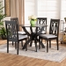 Baxton Studio Mona Modern and Contemporary Grey Fabric Upholstered and Dark Brown Finished Wood 5-Piece Dining Set - Mona-Grey/Dark Brown-5PC Dining Set