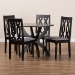 Baxton Studio Mona Modern and Contemporary Grey Fabric Upholstered and Dark Brown Finished Wood 5-Piece Dining Set - Mona-Grey/Dark Brown-5PC Dining Set