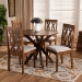 Baxton Studio Callie Modern and Contemporary Grey Fabric Upholstered and Walnut Brown Finished Wood 5-Piece Dining Set - Callie-Grey/Walnut-5PC Dining Set