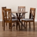 Baxton Studio Callie Modern and Contemporary Grey Fabric Upholstered and Walnut Brown Finished Wood 5-Piece Dining Set - Callie-Grey/Walnut-5PC Dining Set