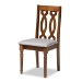 Baxton Studio Pia Modern and Contemporary Grey Fabric Upholstered and Walnut Brown Finished Wood 5-Piece Dining Set - Pia-Grey/Walnut-5PC Dining Set