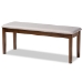 Baxton Studio Gustavo Modern and Contemporary Grey Fabric Upholstered and Walnut Brown Finished Wood 6-Piece Dining Set - RH317C-Grey/Walnut-6PC Dining Set
