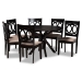 Baxton Studio Sanne Modern and Contemporary Sand Fabric Upholstered and Dark Brown Finished Wood 7-Piece Dining Set