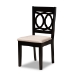 Baxton Studio Sanne Modern and Contemporary Sand Fabric Upholstered and Dark Brown Finished Wood 7-Piece Dining Set - Sanne-Sand/Dark Brown-7PC Dining Set