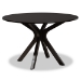 Baxton Studio Sanne Modern and Contemporary Sand Fabric Upholstered and Dark Brown Finished Wood 7-Piece Dining Set - Sanne-Sand/Dark Brown-7PC Dining Set