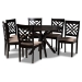 Baxton Studio Norah Modern and Contemporary Sand Fabric Upholstered and Dark Brown Finished Wood 7-Piece Dining Set