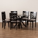 Baxton Studio Norah Modern and Contemporary Sand Fabric Upholstered and Dark Brown Finished Wood 7-Piece Dining Set - Norah-Sand/Dark Brown-7PC Dining Set