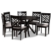 Baxton Studio Norah Modern and Contemporary Grey Fabric Upholstered and Dark Brown Finished Wood 7-Piece Dining Set