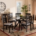 Baxton Studio Norah Modern and Contemporary Grey Fabric Upholstered and Dark Brown Finished Wood 7-Piece Dining Set - Norah-Grey/Dark Brown-7PC Dining Set
