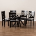 Baxton Studio Norah Modern and Contemporary Grey Fabric Upholstered and Dark Brown Finished Wood 7-Piece Dining Set - Norah-Grey/Dark Brown-7PC Dining Set