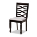 Baxton Studio Mila Modern and Contemporary Grey Fabric Upholstered and Dark Brown Finished Wood 7-Piece Dining Set - Mila-Grey/Dark Brown-7PC Dining Set