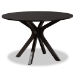 Baxton Studio Mila Modern and Contemporary Grey Fabric Upholstered and Dark Brown Finished Wood 7-Piece Dining Set - Mila-Grey/Dark Brown-7PC Dining Set