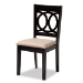 Baxton Studio Bennett Modern and Contemporary Sand Fabric Upholstered and Dark Brown Finished Wood 6-Piece Dining Set - RH315C-Sand/Dark Brown-6PC Dining Set