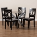 Baxton Studio Sanne Modern and Contemporary Grey Fabric Upholstered and Dark Brown Finished Wood 5-Piece Dining Set - Sanne-Grey/Dark Brown-5PC Dining Set