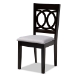 Baxton Studio Bennett Modern and Contemporary Grey Fabric Upholstered and Dark Brown Finished Wood 6-Piece Dining Set - RH315C-Grey/Dark Brown-6PC Dining Set