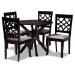 Baxton Studio Elena Modern and Contemporary Grey Fabric Upholstered and Dark Brown Finished Wood 5-Piece Dining Set