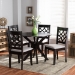 Baxton Studio Elena Modern and Contemporary Grey Fabric Upholstered and Dark Brown Finished Wood 5-Piece Dining Set - Elena-Grey/Dark Brown-5PC Dining Set