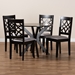 Baxton Studio Elena Modern and Contemporary Grey Fabric Upholstered and Dark Brown Finished Wood 5-Piece Dining Set - Elena-Grey/Dark Brown-5PC Dining Set