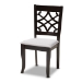 Baxton Studio Mya Modern and Contemporary Grey Fabric Upholstered and Dark Brown Finished Wood 5-Piece Dining Set - Mya-Grey/Dark Brown-5PC Dining Set