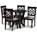 Baxton Studio Alisa Modern and Contemporary Grey Fabric Upholstered and Dark Brown Finished Wood 5-Piece Dining Set