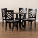 Baxton Studio Alisa Modern and Contemporary Grey Fabric Upholstered and Dark Brown Finished Wood 5-Piece Dining Set - Alisa-Grey/Dark Brown-5PC Dining Set