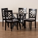Baxton Studio Sandra Modern and Contemporary Grey Fabric Upholstered and Dark Brown Finished Wood 5-Piece Dining Set - Sandra-Grey/Dark Brown-5PC Dining Set
