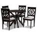 Baxton Studio Sadie Modern and Contemporary Grey Fabric Upholstered and Dark Brown Finished Wood 5-Piece Dining Set