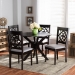 Baxton Studio Sadie Modern and Contemporary Grey Fabric Upholstered and Dark Brown Finished Wood 5-Piece Dining Set - Sadie-Grey/Dark Brown-5PC Dining Set
