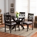 Baxton Studio Tonia Modern and Contemporary Grey Fabric Upholstered and Dark Brown Finished Wood 5-Piece Dining Set - Tonia-Grey/Dark Brown-5PC Dining Set