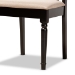 Baxton Studio Callie Modern and Contemporary Sand Fabric Upholstered and Dark Brown Finished Wood 5-Piece Dining Set - Callie-Sand/Dark Brown-5PC Dining Set
