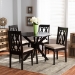 Baxton Studio Callie Modern and Contemporary Sand Fabric Upholstered and Dark Brown Finished Wood 5-Piece Dining Set - Callie-Sand/Dark Brown-5PC Dining Set