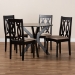 Baxton Studio Callie Modern and Contemporary Sand Fabric Upholstered and Dark Brown Finished Wood 5-Piece Dining Set - Callie-Sand/Dark Brown-5PC Dining Set