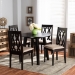 Baxton Studio Heidi Modern and Contemporary Sand Fabric Upholstered and Dark Brown Finished Wood 5-Piece Dining Set - Heidi-Sand/Dark Brown-5PC Dining Set