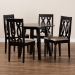 Baxton Studio Heidi Modern and Contemporary Sand Fabric Upholstered and Dark Brown Finished Wood 5-Piece Dining Set - Heidi-Sand/Dark Brown-5PC Dining Set