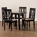 Baxton Studio Heidi Modern and Contemporary Sand Fabric Upholstered and Dark Brown Finished Wood 5-Piece Dining Set - Heidi-Sand/Dark Brown-5PC Dining Set