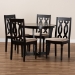 Baxton Studio Julie Modern and Contemporary Sand Fabric Upholstered and Dark Brown Finished Wood 5-Piece Dining Set - Julie-Sand/Dark Brown-5PC Dining Set